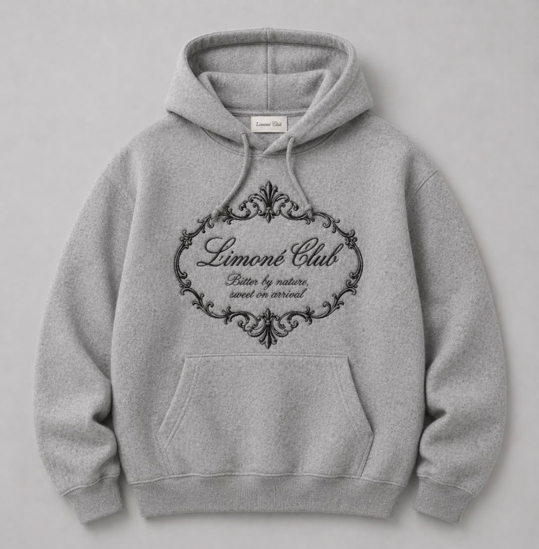 Limoné Ornate Grey Hoodie front