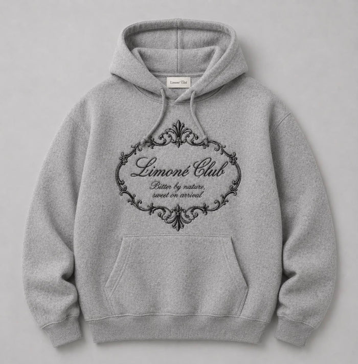 Limoné Ornate Grey Hoodie front